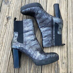 Donald J Pilner Milan Pewter Heel Booties